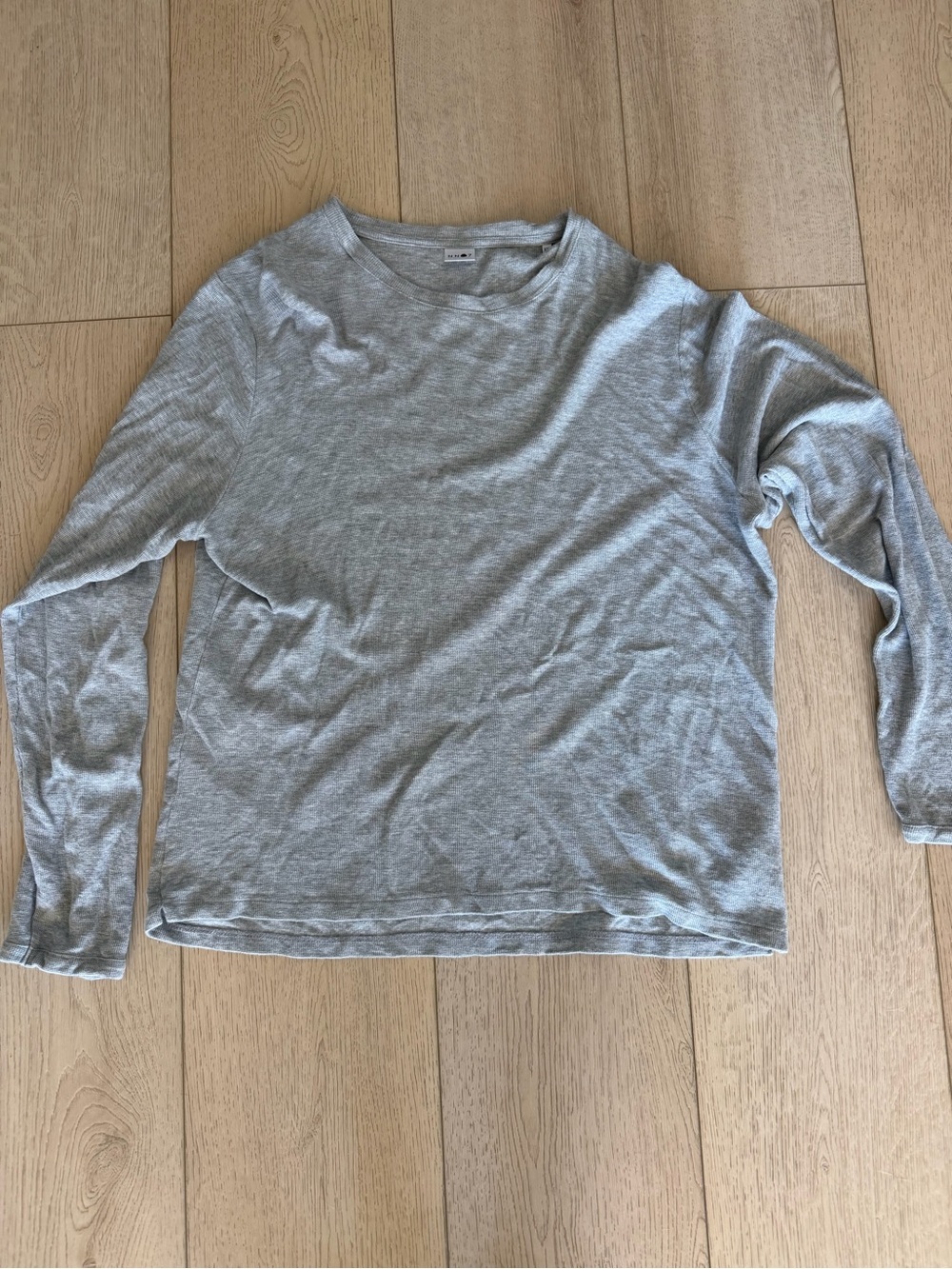 Men’s NN07 No Nationality “Clive” grey waffle knit long sleeve XXL Shirt